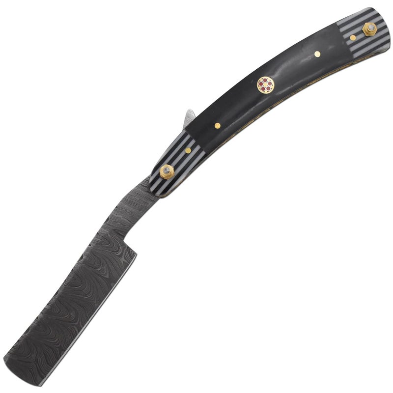 Old Ram Straight Razor | Straight Edge-Razor Sharp High Hardness Real Damascus Steel Cutthroat Straight Edge-Blade | Barber Razor (328) - Image 2
